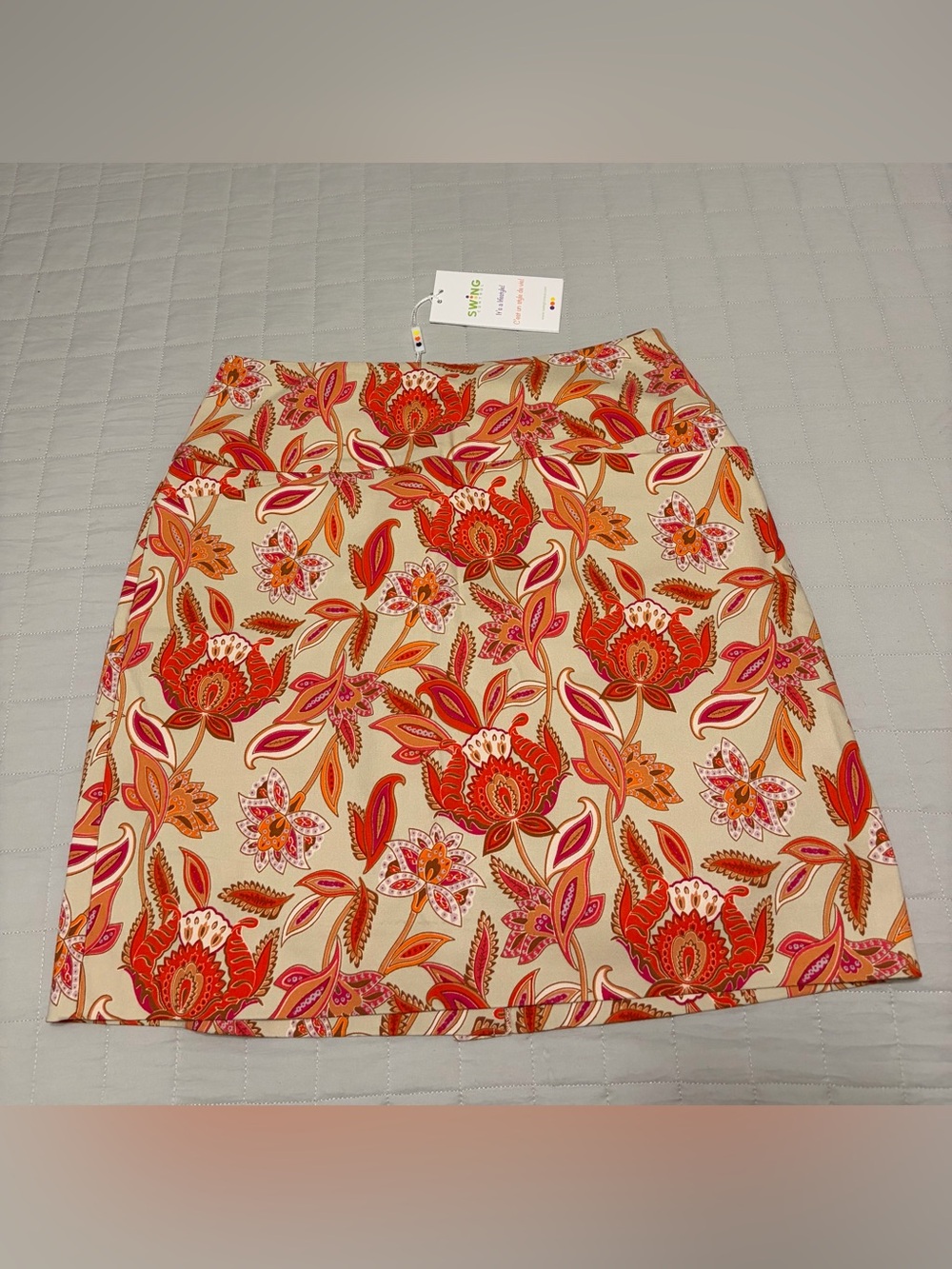 Swing Control Desert Flower Orange Beige Golf Skort Size 4